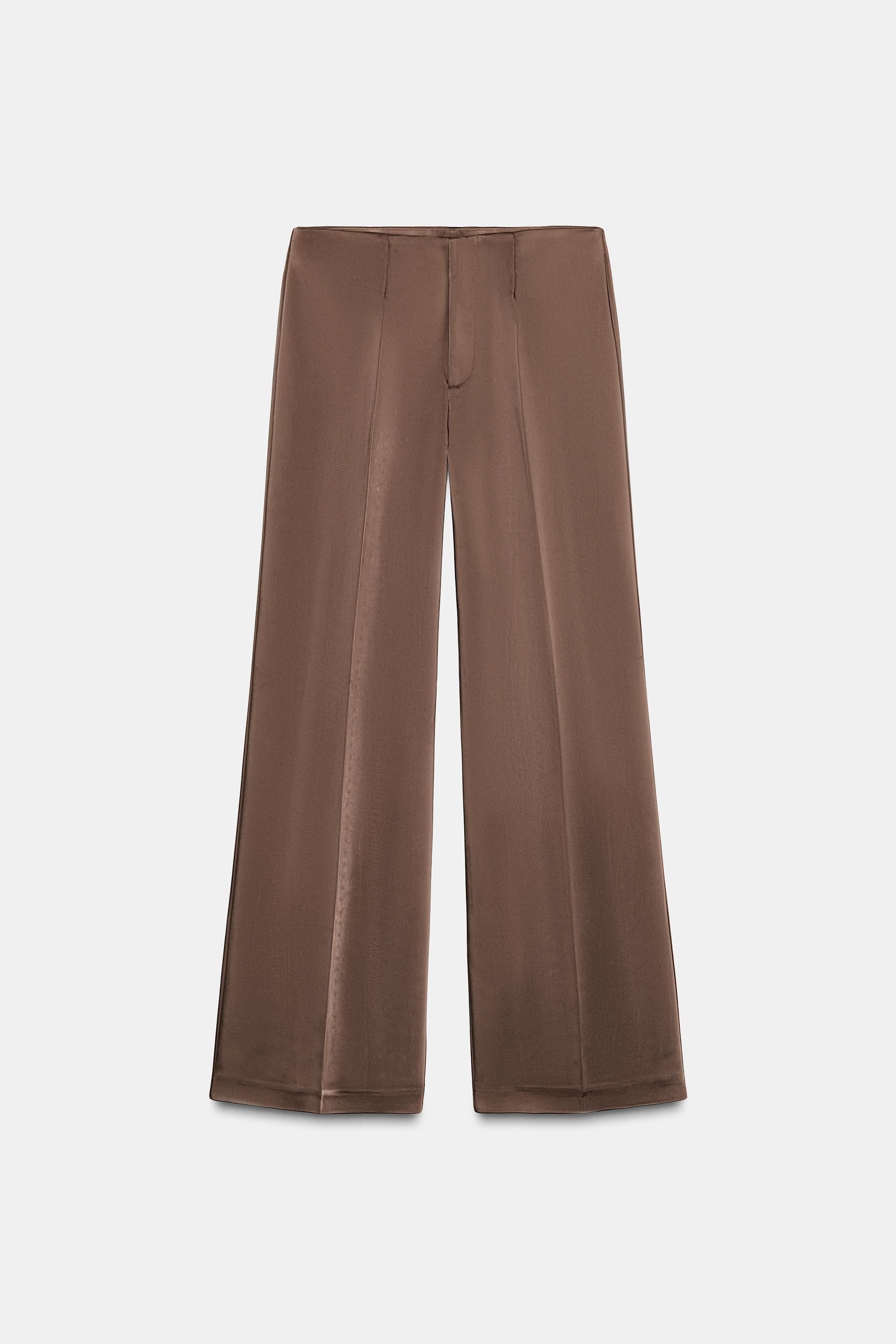 HIGH-WAISTED SATIN PANTS